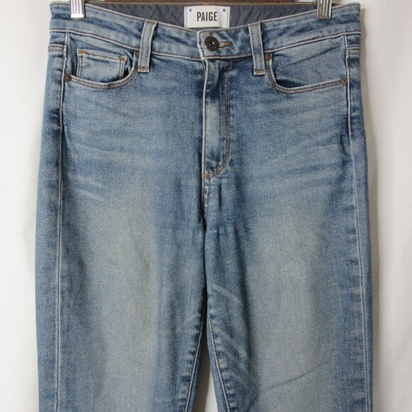 Paige High Rise Bell Canyon Well Worn Distressed Women's Denim Jeans Size 28 - Picture 7 of 15